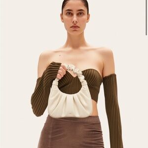 JW PEI Gabbi Ruched Hobo Bag Ivory